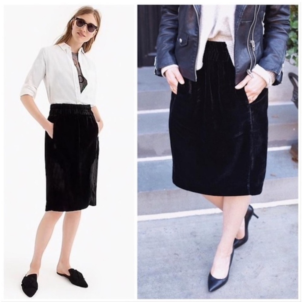 J. Crew Pull-on Velvet Skirt
